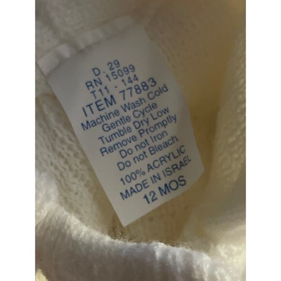 Sears Vintage White Sweater Hoodie Baby Jacket Deadstock 12M - Picture 11 of 11